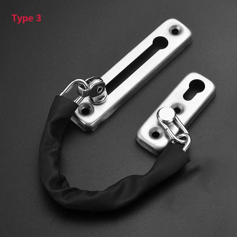Zinc Door Chain Guard Cp Bt001 With Spring Anti Theft Press Lock Punch Free Door Chain Lock Bedroom Home Apartment Hotel Security Door Sliding Safety Chain Lock Stainless Steel Easy price in