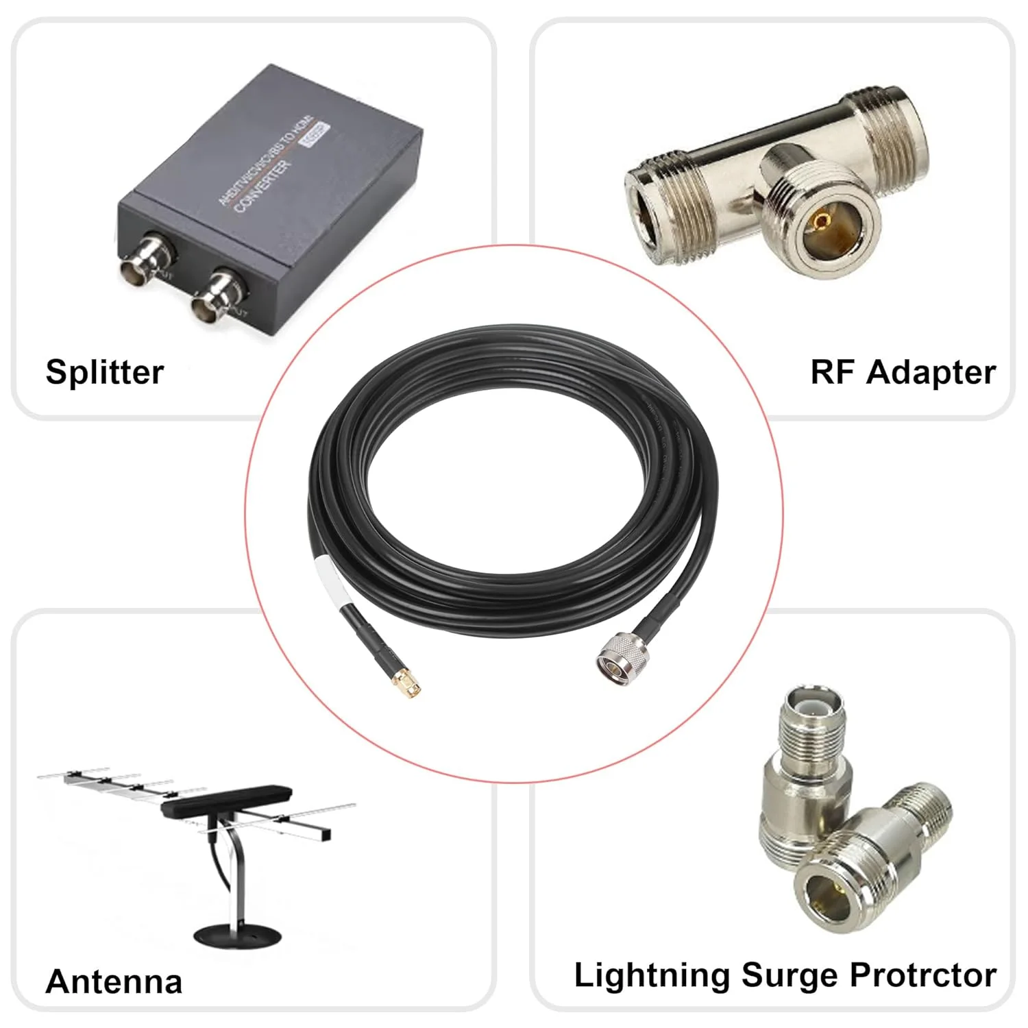Coaxial Cable LMR300 25m High Quality Low Loss 50ohm Pigtail Jumper Wire SMA Male to N Male for Network Booster
