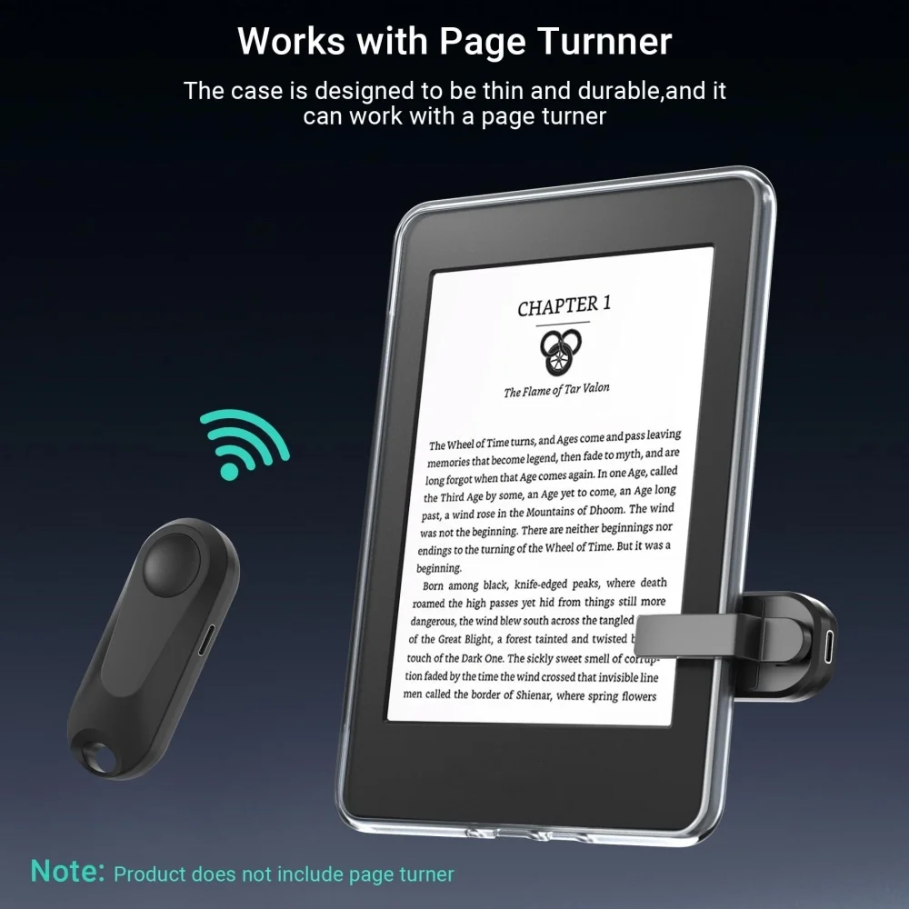 product for laudtec 2024 signature edition auto sleep wake foldable case clear leather hand strap clear case kindle paperwhite 12th gen-5