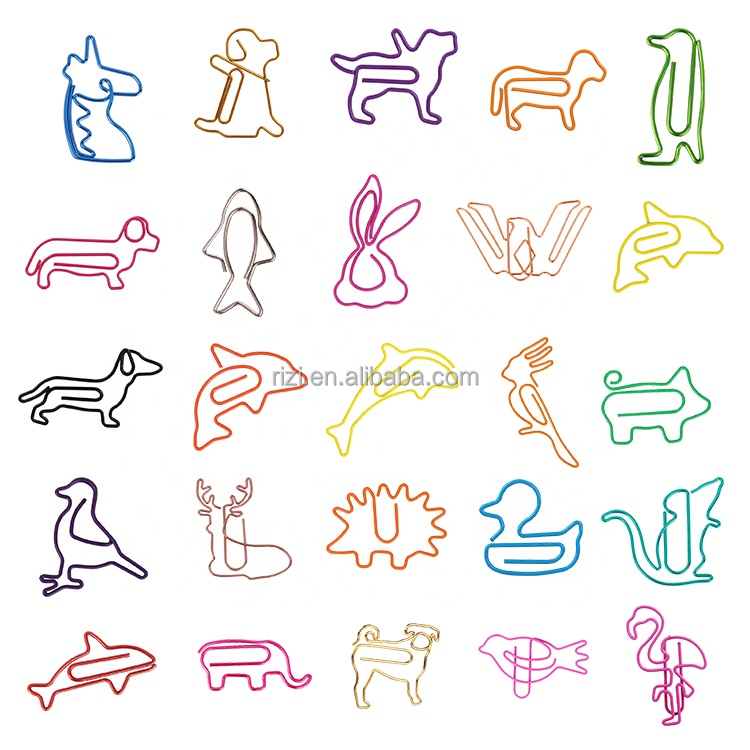 Оптовая продажа, цветные индивидуальные милые бумажные зажимы различных форм для детей