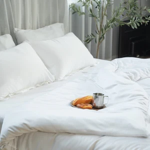 Oeko-tex Standard Bamboo Bedding Set Pillow Cover Natural Bamboo Bed Sheet Set