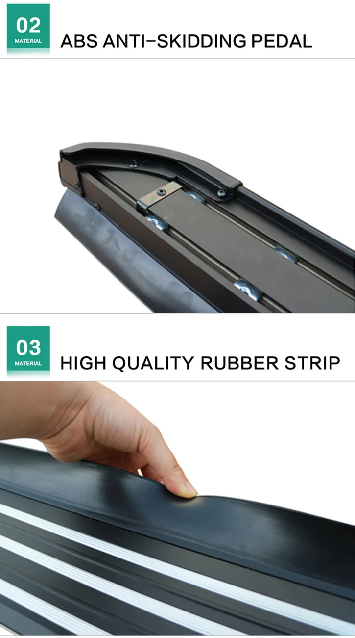 High-quality Durable Aluminum Alloy Fixed Exterior Accessories Running Boards for Peugeot Get on the Ladder factory