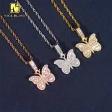 Fashion Hip Hop Jewelry Butterfly Charms VVS Diamond 925 Silver Moissanite Hip Hop Pendant