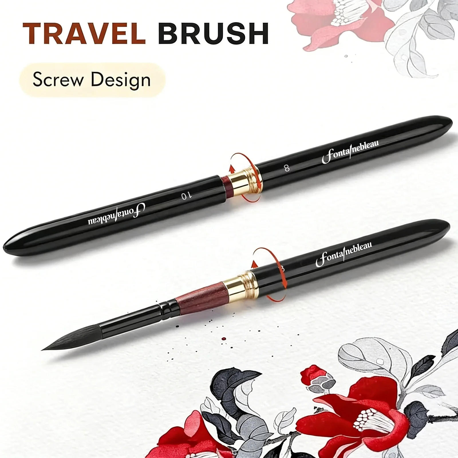 3PCS Double End-ed Custom Logo Upgraded Wholesale Premium Synthetic Squirrel Hair Watercolor Art Paint Brush Pen Set