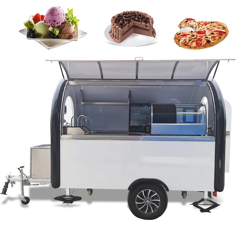 Fast food trailer mobile kitchen for ice cream machine food cart