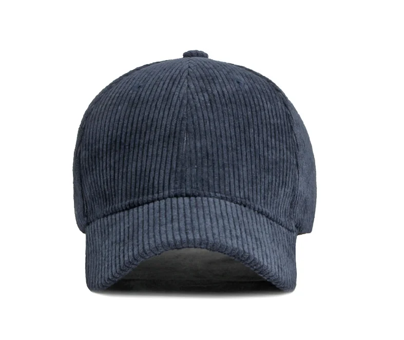 Autumn and winter women man adjustable simple solid color corduroy baseball cap