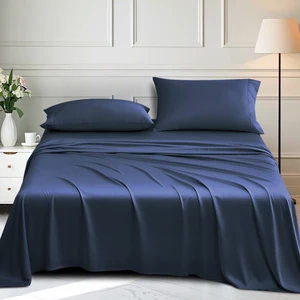 Wholesale 4-Piece Bamboo Bed Sheets Set 100% Organic Fitted Bedsheet Bedding
