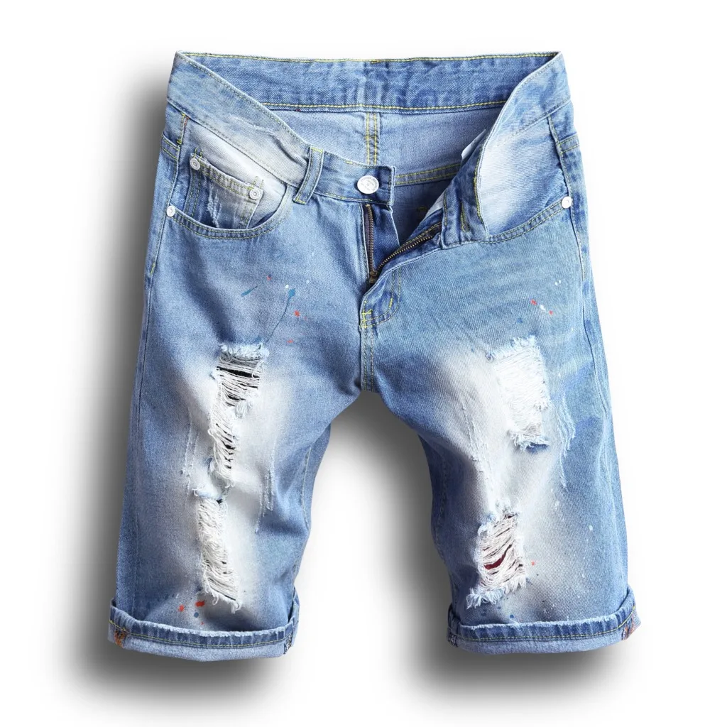 Men Denim Shorts Male Jeans 