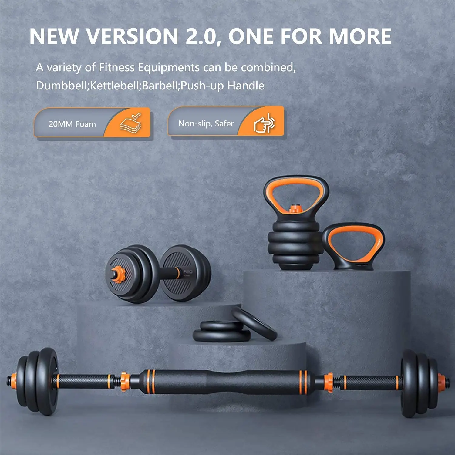 Feierdun Home Gym 40kg Adjustable Dumbbell Weight Set Price with Stand