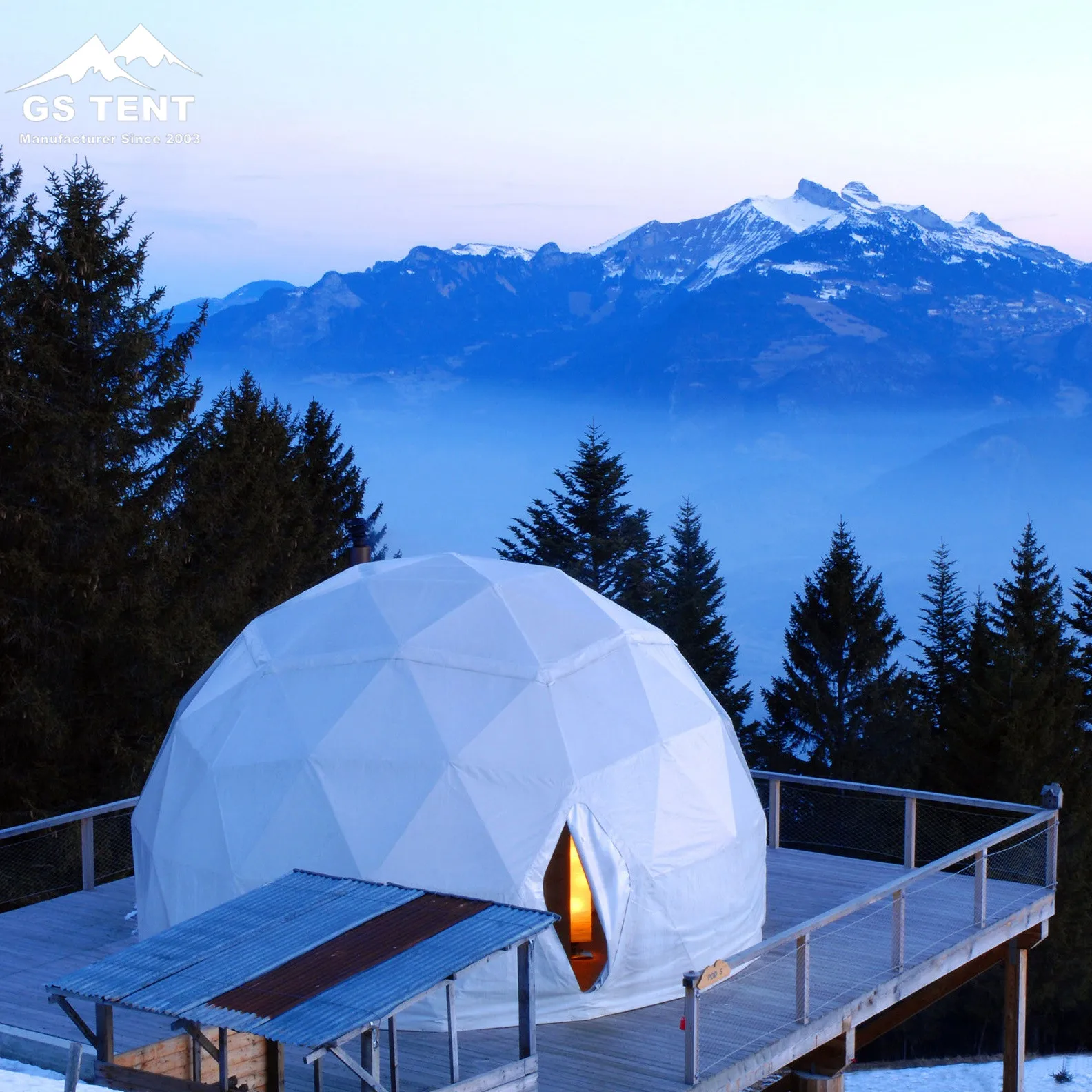 グランピング断熱ジオイグルテント風光明媚なイグロドームテントホテル