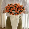 orange rose (creamy white blanket)