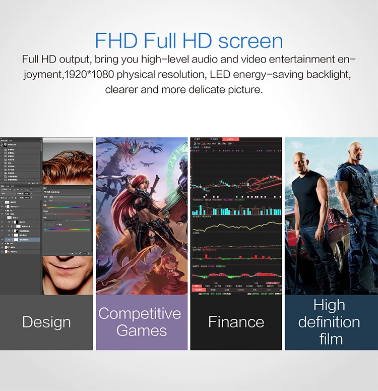 Hot sales 24 inch fhd screen monitor ips 75hz 1080p curved portable computer monitor computer hardware & software