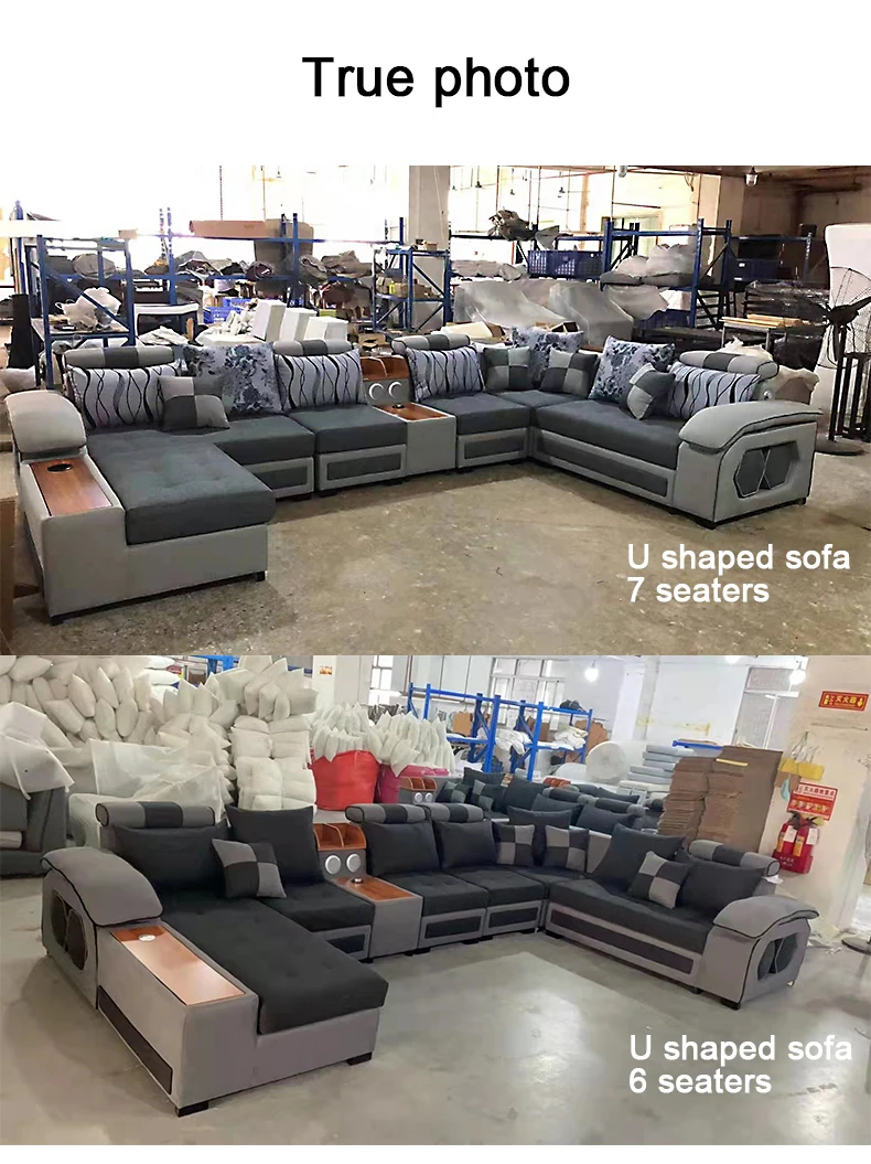 Modern Living Room Sofas Set U Shaped Reclinable Couches Luxury