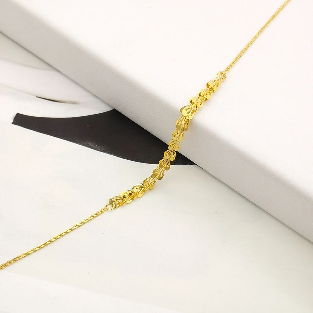 时尚18k真金手链价格便宜新款设计重量轻18k正品黄金手链跌落发货