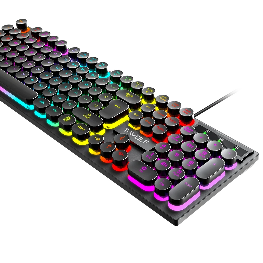 teclado 60% tastiera rosa tasti 104 gioco per computer usb luce