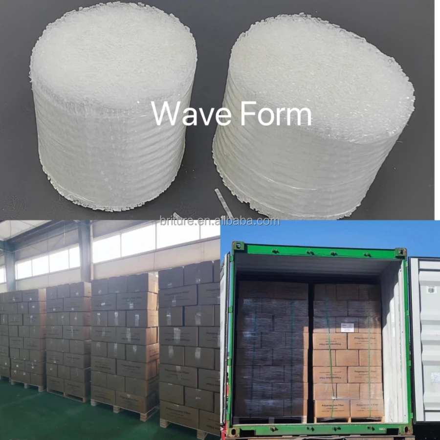 Briture 48mm PP Polypropylene Macro Fiber Crimped Wave with 500Mpa Tensile Strength for Construction and Concrete