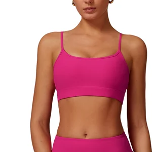 European American High Strength Adjustable Strappy Fitness Gym Clothing Elastic Breathable Thin Shoulder Straps Bra Sports Bras