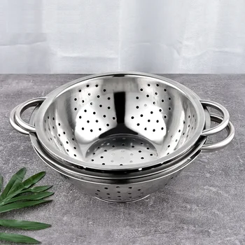 Stainless Steel Punching Colander Food Strainers Fruit Vegetable ...