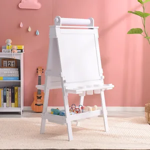 Eduland Wooden Drawing Blackboard Double Sided Adjustable Easel Painting Toy Early Education Learning Toys for Children Kids