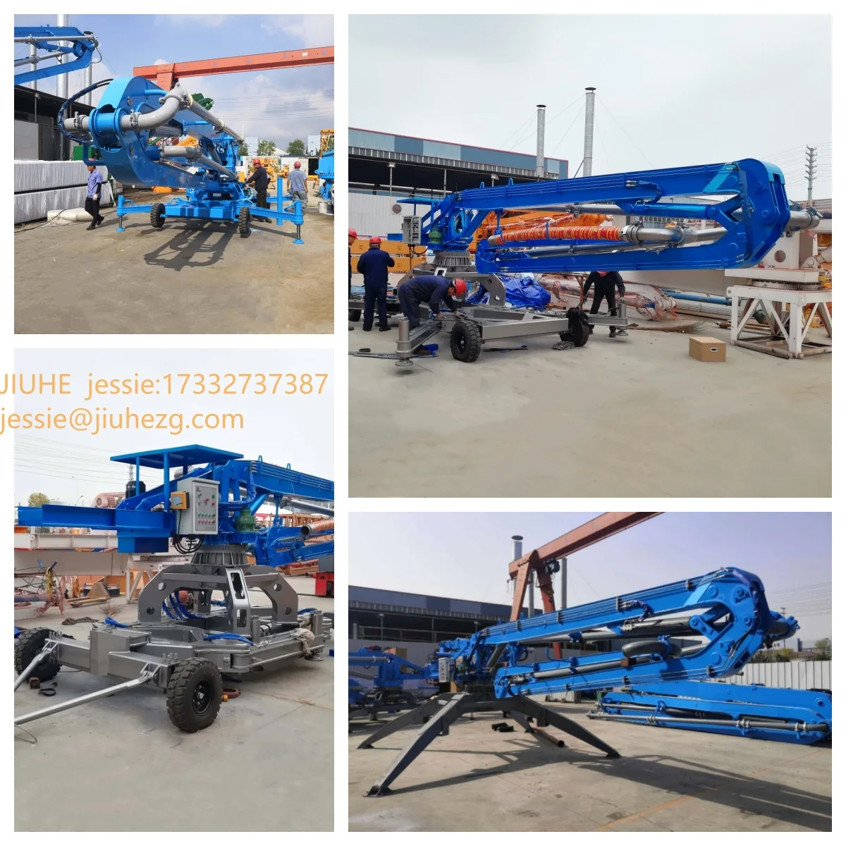 17m Spray Radius Mobile Hydraulic Concrete Placing Boom Traction Type ...