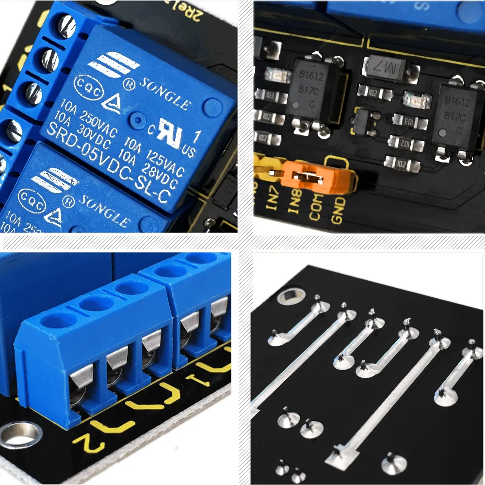 Keyestudio 8 Channel 5V Road Relay Shield for Arduino 250V/10A AC DC Element Relay Module