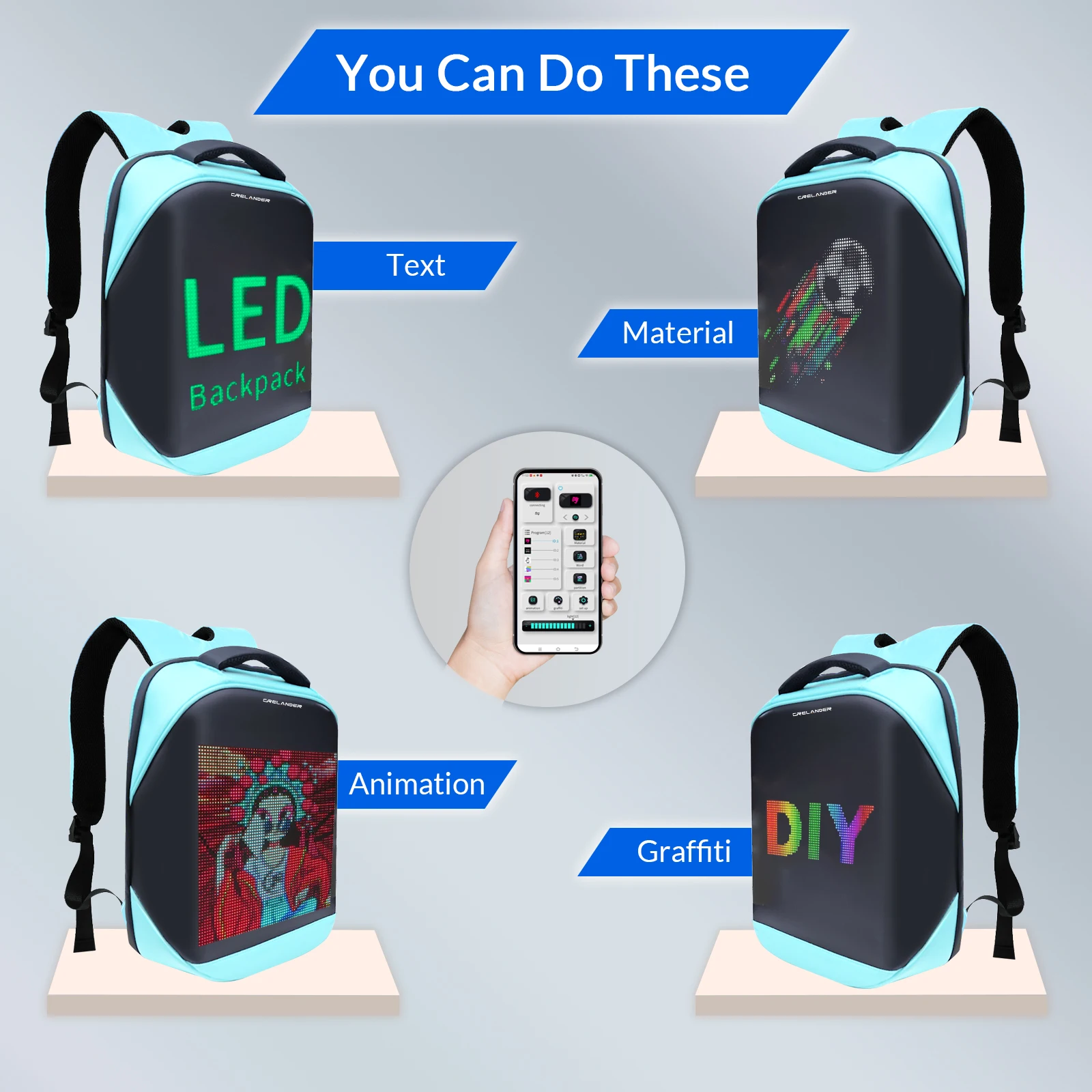 CRELANDER LED Backpack - Smart APP Control & Waterproof
