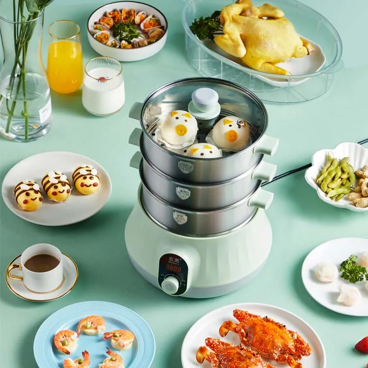 Large Capacity Speedy Automatic Couscous Electric 304 Stainless Steel Food Steamer with Keep Warm Function Rice Steamer Machine