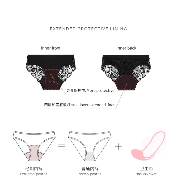 Ladymate Odm/oem Ropa Interior Menstrual De Encaje Para Mujer Woman ...
