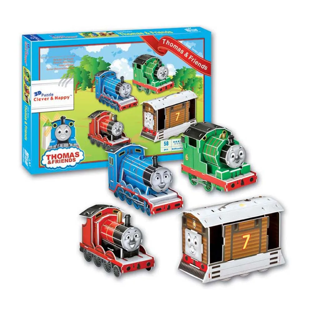 Cartoon Trains Toy For Kids 3d Puzzle Paper Cartoon Trains With 58 Pcs -  Buy Paper Cartoon Trains,Cartoon Trains Toy,3d Puzzle Paper Cartoon Trains  Product on 
