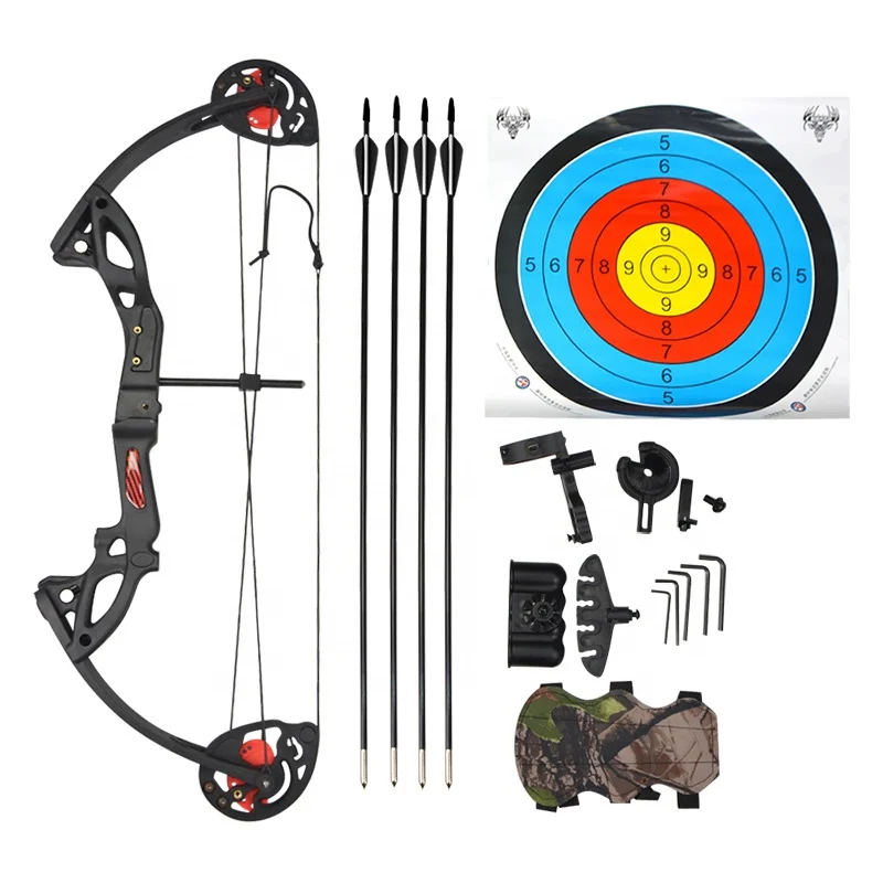 Arc Composé Junxing 30-70lbs Avec Flèches Et Stabilisateur - Kit Chasse Et Cible