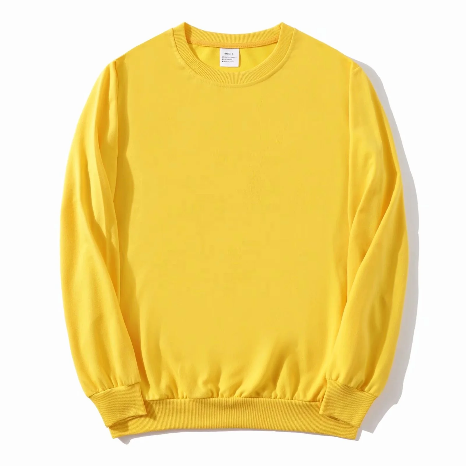 JL0917C Wholesale Men Organic Cotton Sweatshirt Plain Blank Crewneck Sweatshirt Blue Crew Neck Jumper for Men