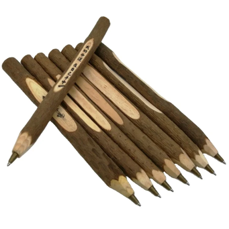 LUPATDY Holz-Kugelschreiber Set – 12 Stück, Aus Echten Ästen, HB-Härte, Rustikales Design Für Schreiben & Geschenke