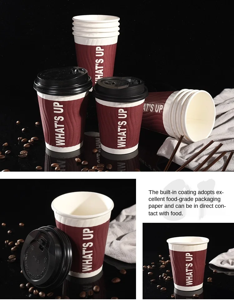 Wholesale splash resistant custom printed disposable embossed wall paper cup for beverage packing from china supplier details