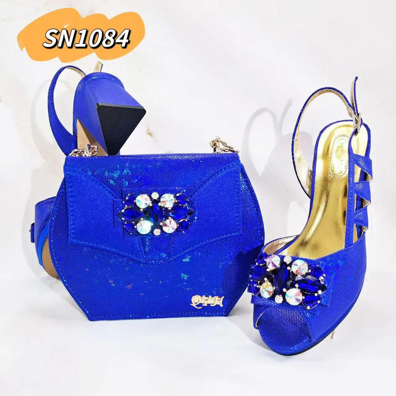 2025 Luxury Italian Shoe and Bag Set for Women Wedding Party PU