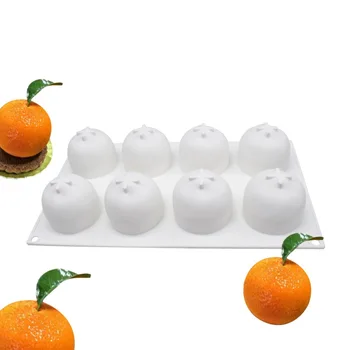 QIUMING 3D Fruit Sinaasappel Siliconen Mal Oranje Siliconen Mould Siliconen Fudge Cakevorm Voor Bakken Zeep, Jelly, Pudding, Cupcake, Ijs