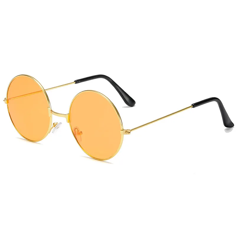 Factory Small Colored Lens Tinted Lens Glasses Retro Style Circle Party Birthday Promotional Gifts Round Sunglasses