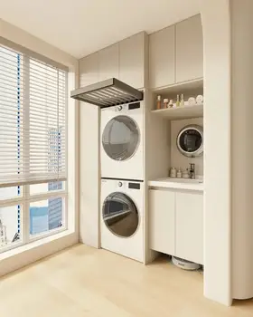 Customized Balcony Pantry Ceiling Height Wardrobe Waterproof Aluminum Laundry Cabinet