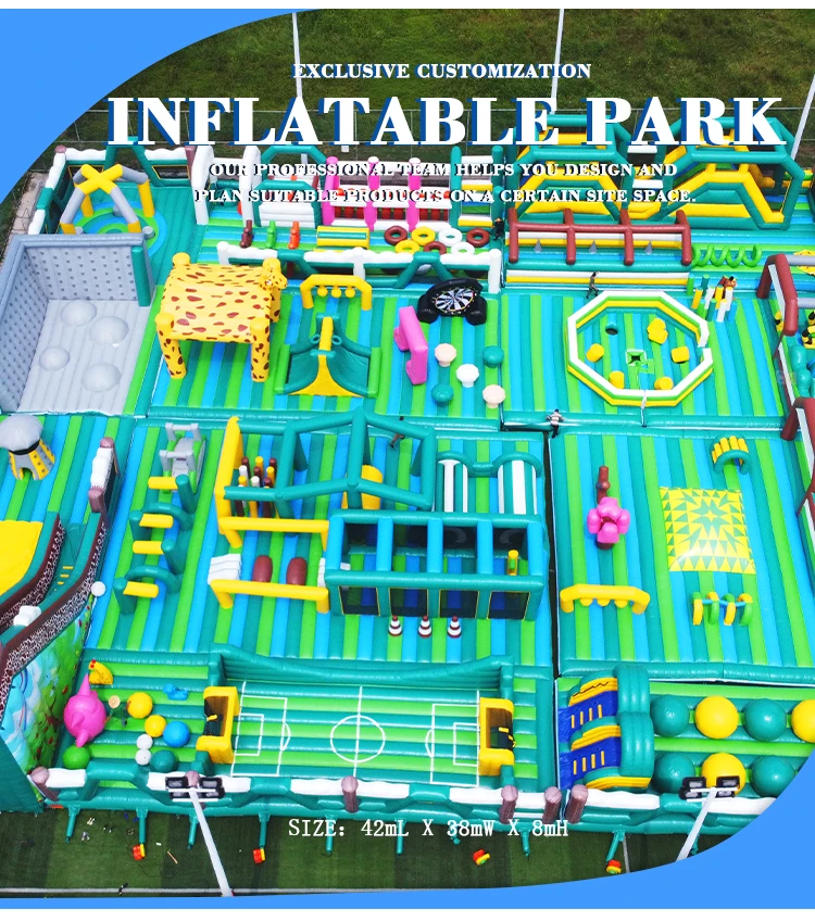 CH Custom Commercial Outdoor Inflatable Playground Jump Castle for Kids Obstacle Inflatable Amusement Park Trampoline Park factory