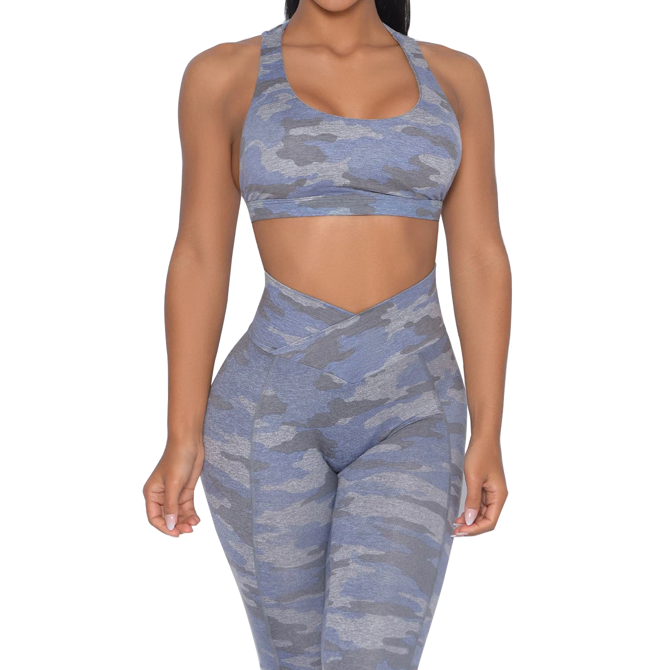 Camouflage Compressed Yoga Set For Women Fitness Tracksuit With