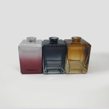 300ml Empty Transparent Glass Square Reed Diffuser Bottle Cork Sealing