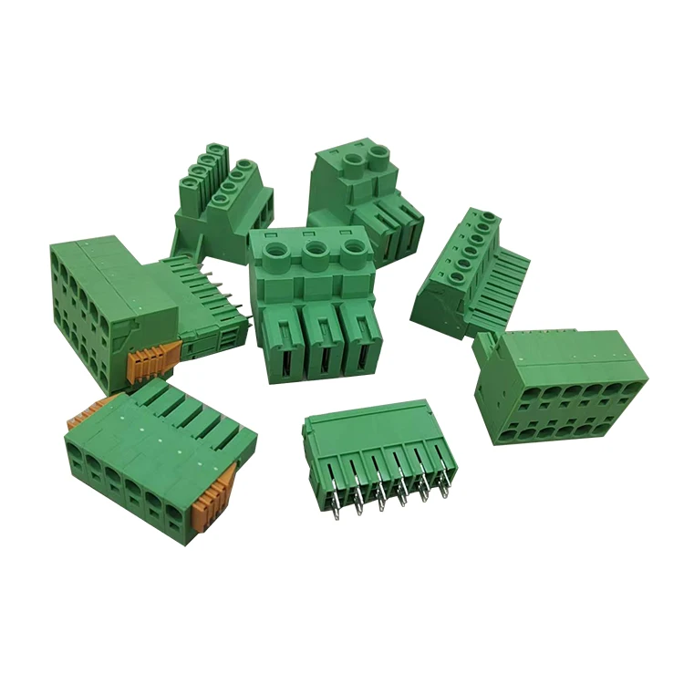3.81mm 3.5 mm 7.62mm PCB プラグイン式ワイヤー・ツー・ボード端子コネクタ ベンドニードルピン グリーン端子台