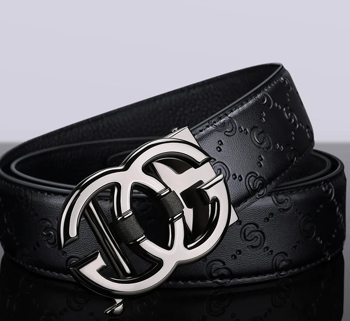 WilliamPOLO Men Belt Genuine Leather Automatic Buckle Luxury Brand