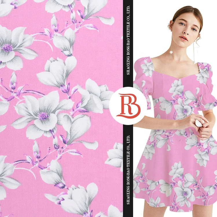 Новейший дизайн персонализированная простая оптовая продажа дешевые красивые цветы вискоза тропический принт ткань
