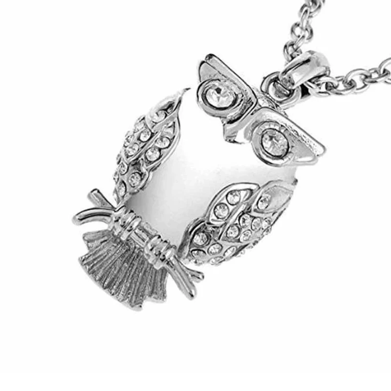Classic Owl Cremation Urn Pendant Necklace for Ashes Stainless Steel Memorial Locket Necklaces Keepsake Jewelry for Women Men