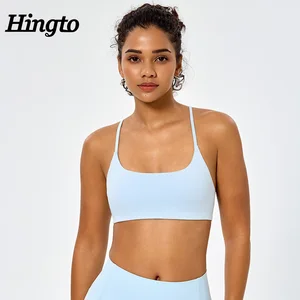 Custom Logo New Solid Thin Strap Gym Top for Women High Quality Athletic Bra Quick Dry Yoga Fitness Top Cross Back Sports Bra