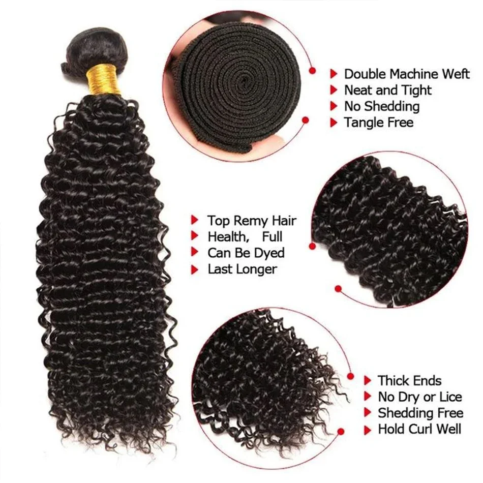 Peruaanse Kinky Curly Human Hair Bundels Extensions 100g Natuurlijke Kleur 1/3/4Pcs 8-32 Inch_voghion.com