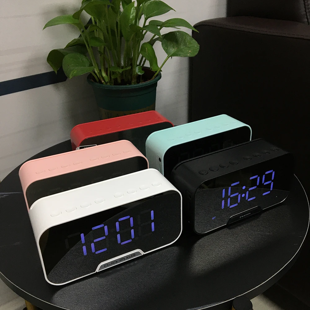 Mirror Desk Clock Bedside LED Digital Clock Home Decoration Desktop Electronic Alarm Clock in 2022