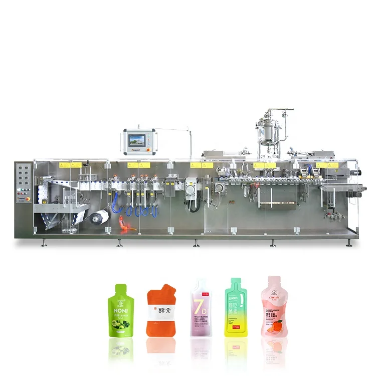 DS-180DSB high accuracy  factory automatic special shaped pouch  filling sealing machine for liquid doypack packing machine