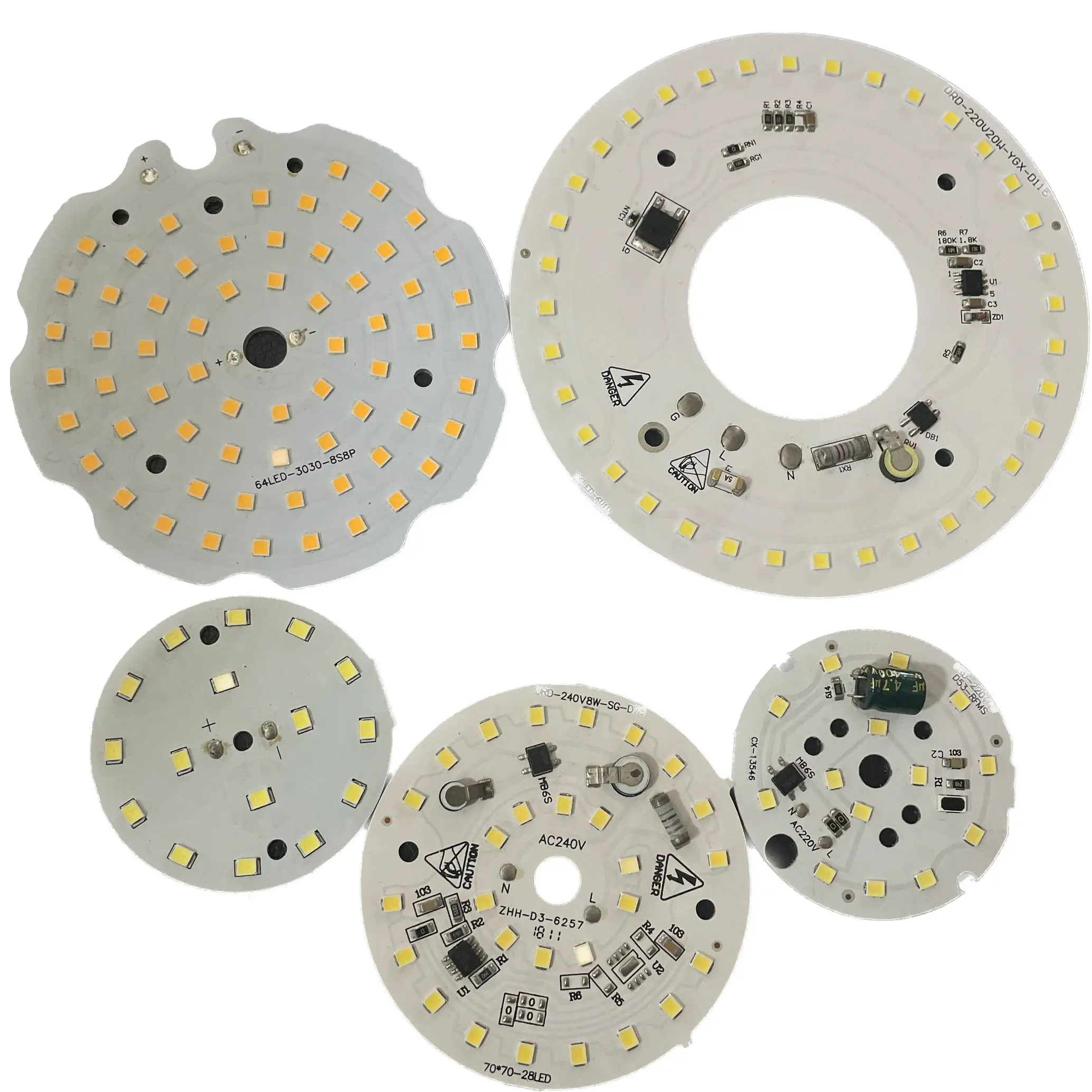 Custom Round Ring Black White Surface Ac 110v 220v Dc 12v 24v 36v 48v Led Pcb