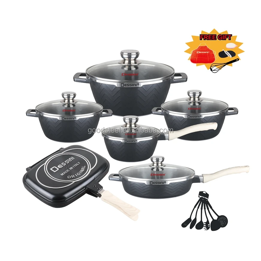 Custom Logo 23pcs Milk Bucket Cooking Pots Set Kitchen Pots Nonstick Cookware Sets